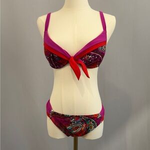 Chic Pink Paisley Bikini Set